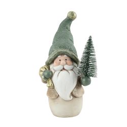 Christmas Santa with Tree 24cm Green