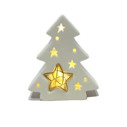 Christmas Tree with Stars Battery operated LED light 12cm White