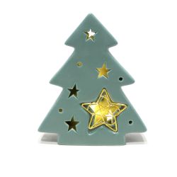 Christmas Tree with Stars Battery operated LED light 17cm Green