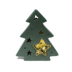 Christmas Tree with Stars Battery operated LED light 17cm Green