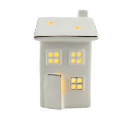 Christmas House with Star Sign LED Battery operated 16cm White