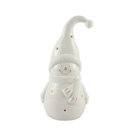 Christmas Snowman with Hat Battery operated LED light 21cm White