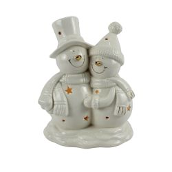 Christmas Snowman Battery operated LED light 22cm White