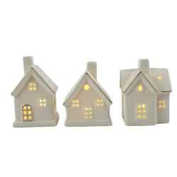 Christmas House Battery operated LED light 9cm White