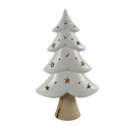 Christmas Tree with Stars Battery operated LED light 30cm White