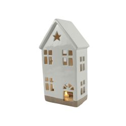 Christmas House with Windows LED Light 24cm White