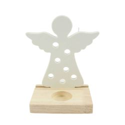 Angel Tea Light Holder 16cm White