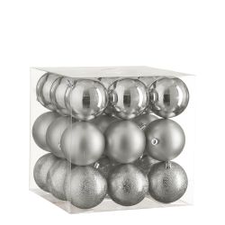 Shatterproof Baubles Silver 27Pk