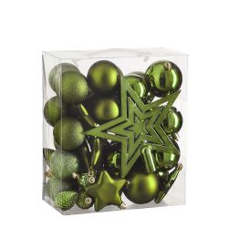 Shatterproof Baubles Dark Green 40Pk
