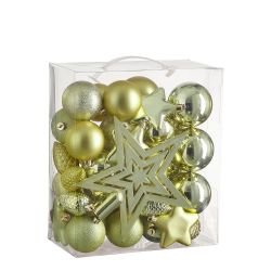 Shatterproof Baubles Light Green 40Pk