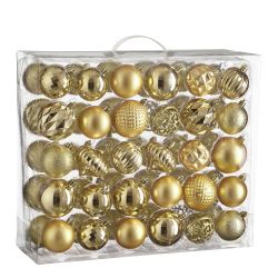 Shatterproof Baubles Gold 60Pk