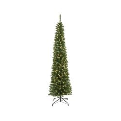 7ft Pre Lit Alaskan Pencil Pine Christmas Tree 280 Led Lights