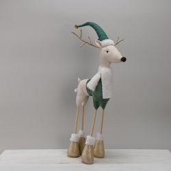 Reindeer Standing White Scarf 89Cm