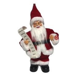 Dancing Santa With Scriptures Battery Operated LED Lights 30cm Red 3 Piece