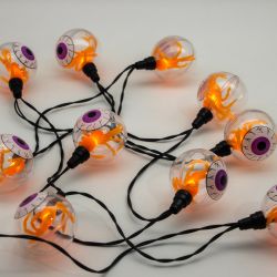 10 Orange Led Printed Eyeball Lights