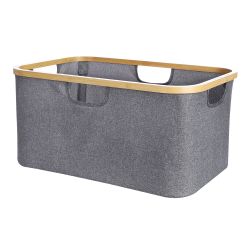 Ezy Storage Fabric Laundry Basket Grey
