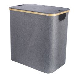 Ezy Storage Fabric Laundry Hamper Flip Lid Grey