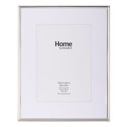 Silver Metal Photo Frame 10x8 mounted to 7x5