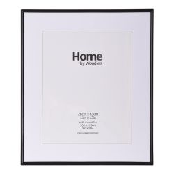 Black Metal Photo Frame 13x11 mounted to 10x8