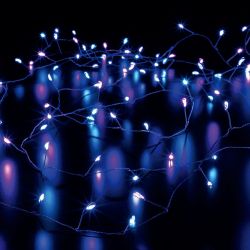 Silver Wire 480 Battery Operated LED Lights pastel