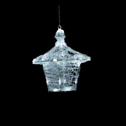 LED Framed Hanging Lantern 35cm White