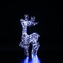 Led Framed Standing Deer 60Cm White