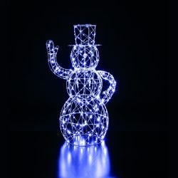 Led Framed Snowman 1M White