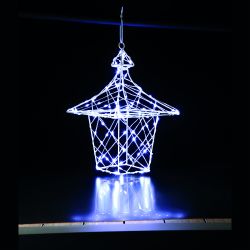 Led Framed Lantern 35Cm White