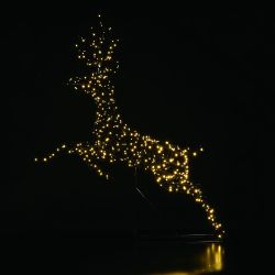 LED Framed Deer Leaping 1.5m White