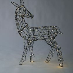 LED Framed Deer 95cm White