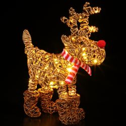 LED Wire framed Leaping Stag 55cm Warm White