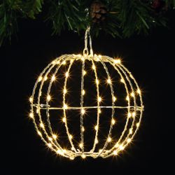 80 LED Foldable Metal Sphere 20cm Warm White