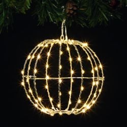 80 Led Foldable Metal Sphere 20Cm Warm White