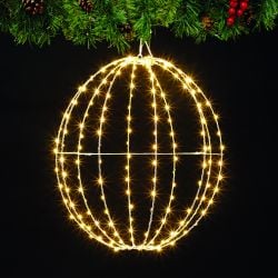 180 Led Foldable Metal Sphere 45Cm Warm White
