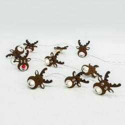 10 Led B/O Reindeer String Lights Warm White