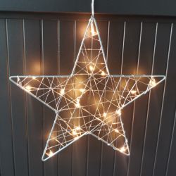 Wire Stars With Lights 30cm