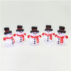 LED Acrylic Snowmen Set Of 5