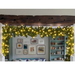 Pre-Lit Garland 9ft With Extendable Pole