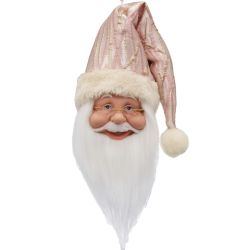 Santa Head With Hat 31cm Rose Gold