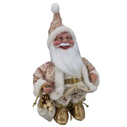 Musical Santa With Sack 41cm Rose Gold