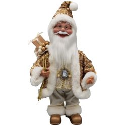 Musical Santa With Gifts 46cm Gold