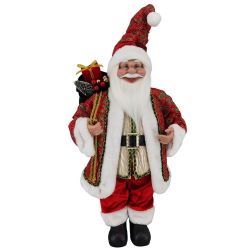 Santa With Lights 71cm Red