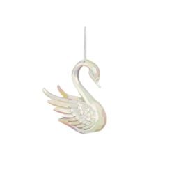 Swan Ornament 10cm Iridescent