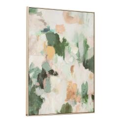 Green Abstract 60x80 Capped Canvas with 50% Hand Painting