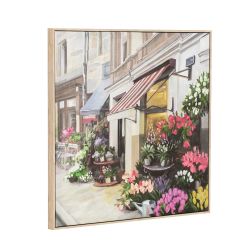 Street Scene 60x60 Capped Canvas with 50% Hand Painting