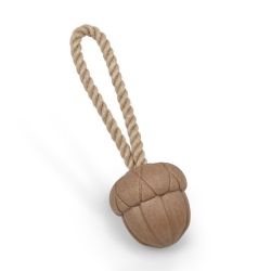 Acorn On A Rope Recycled Rubber Dog Toy