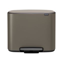 Brabantia Bo Pedal Bin, 11 + 23L - Platinum