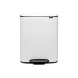 Brabantia Bo Pedal Bin, 2 X 30L - White