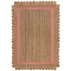 Grace Jute Scalloped Rug Pink 120X170