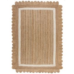 Grace Jute Scalloped Rug White 120X170